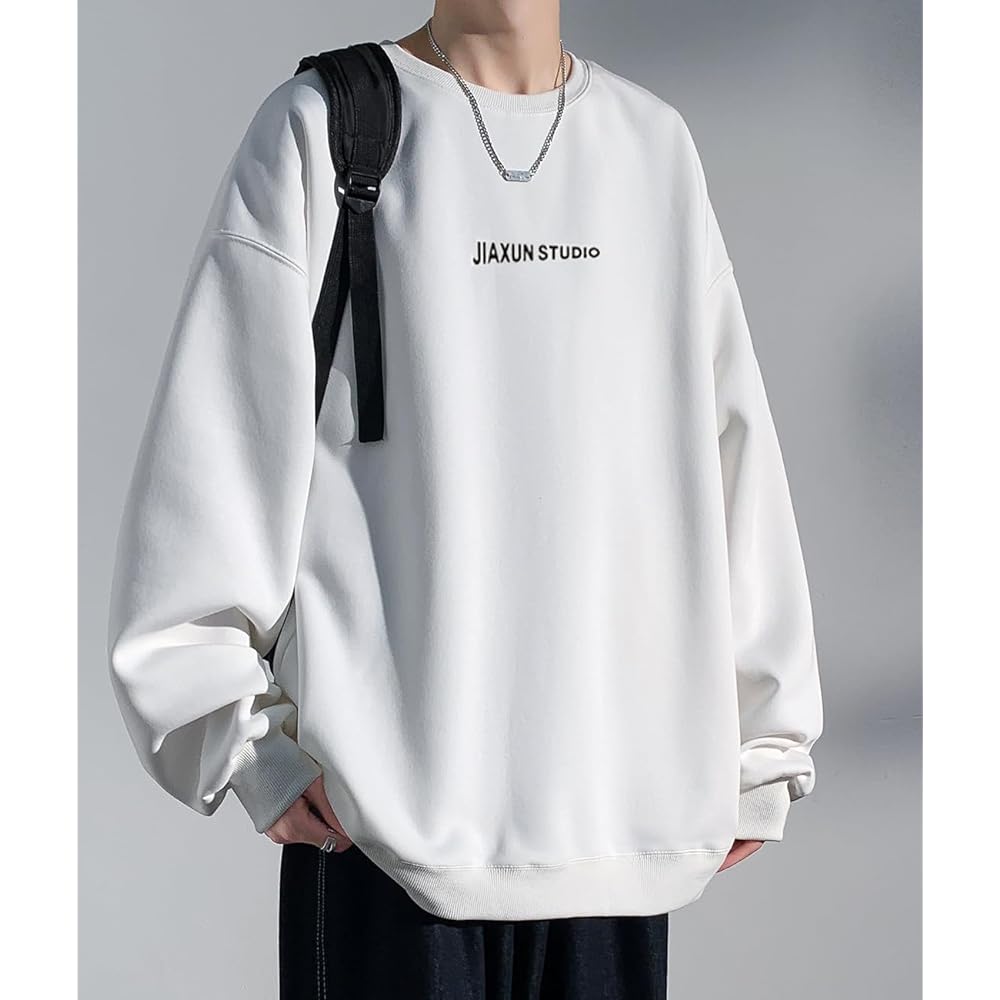 [EASTEMPO] Men's Sweatshirt, Long Sleeve, Spring, Casual, Stylish, Loose, Plain, Large Size