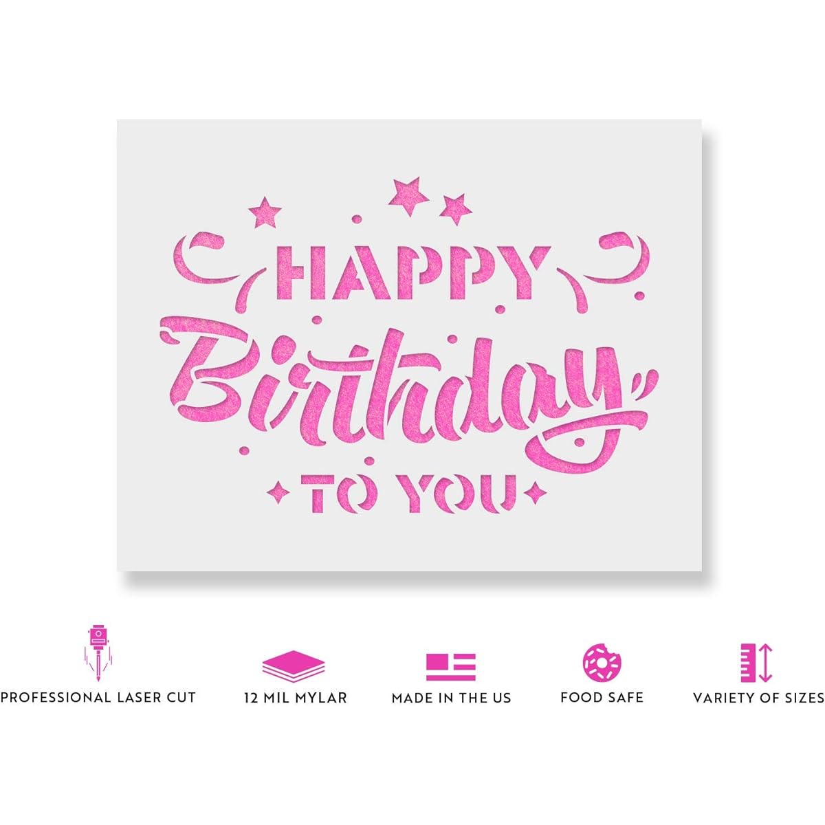 Happy Birthday Stencil - Happy Birthday Art Birthday Stencil Happy Birthday Birthday Stencil Event Stencil