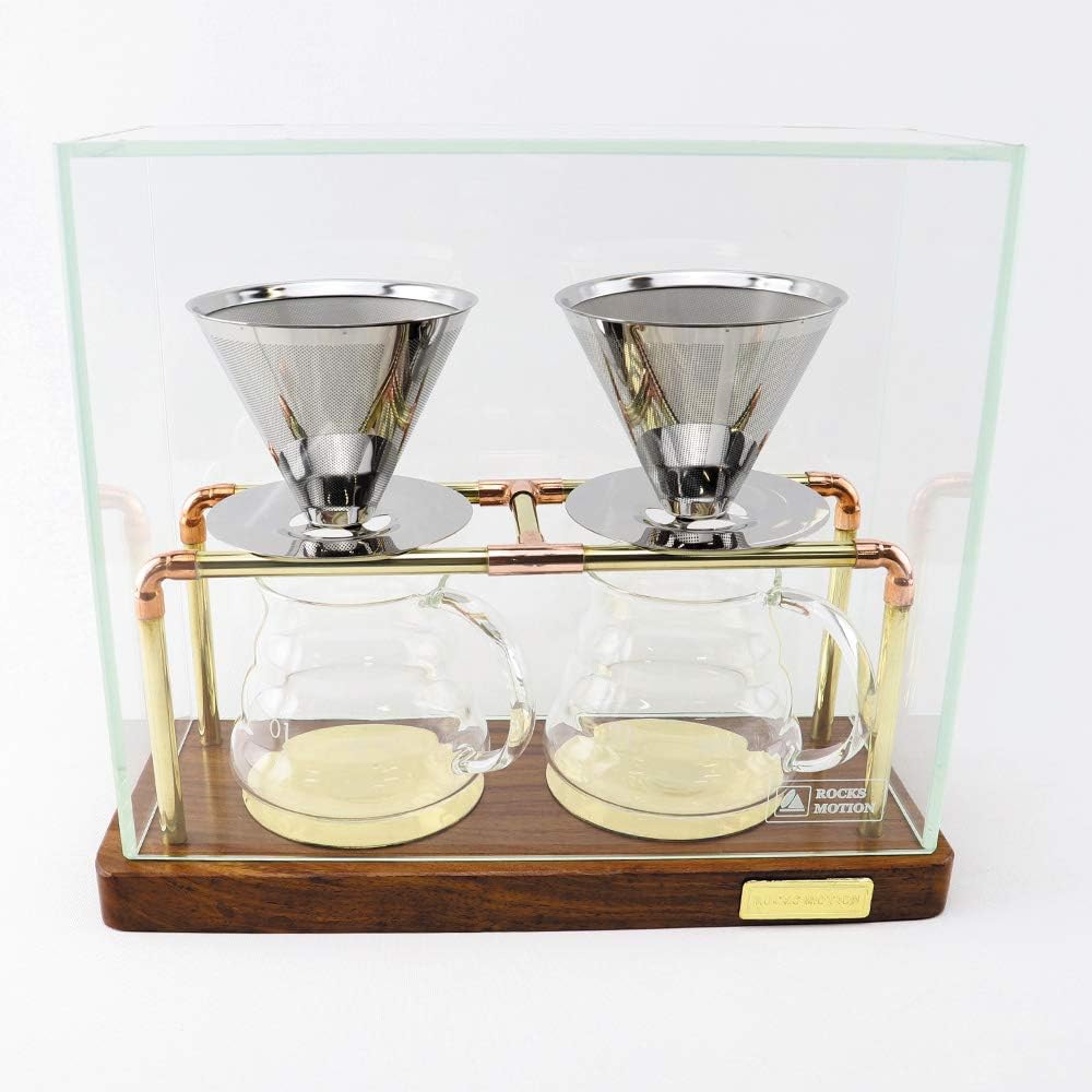 Double coffee dripper set made of brass (Rocksmotion Coffee Selection)