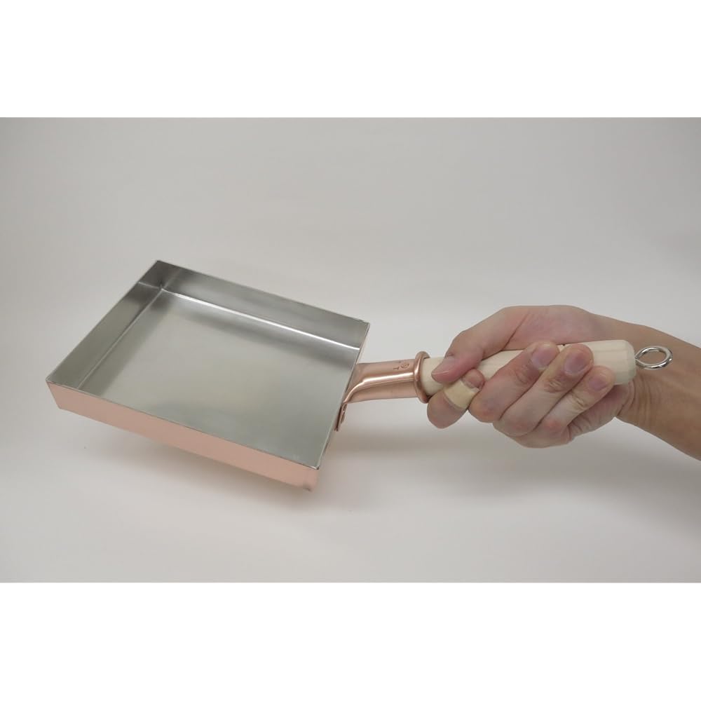 [Special Edition: Storage Ring Included] Nakamura Copperware Copper Tamagoyaki Pot, 13 Lengths (13cm x 18cm) Professionally Used Tamagoyaki Frying Pan, Fluffy and Mellow Eggs, Made in Japan