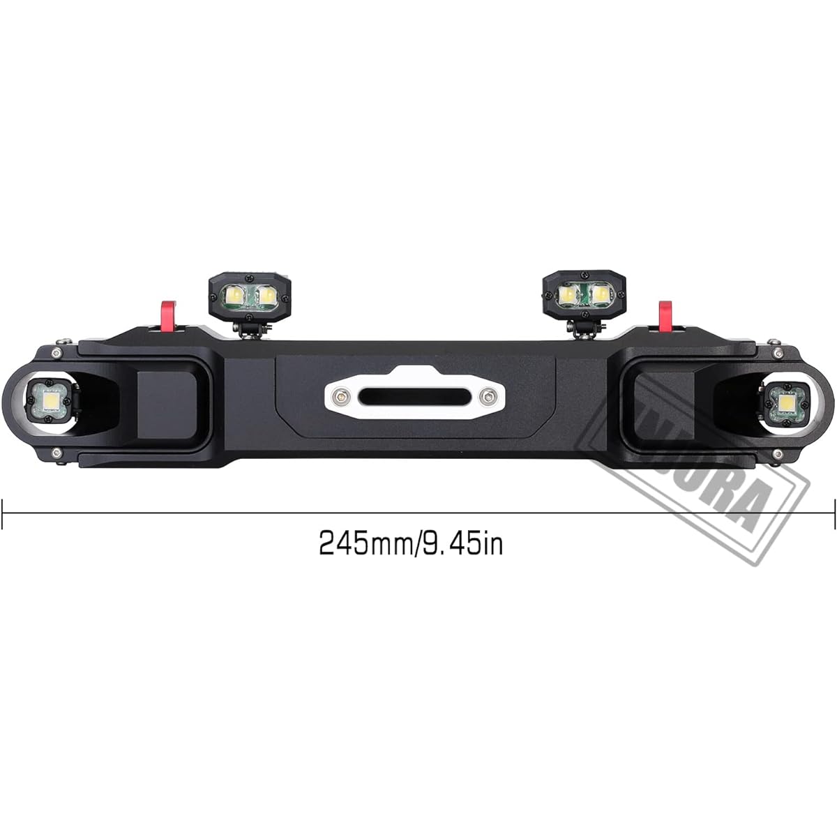 INJORA RC Metal Bumper Set Front & Rear Bumper with Spotlight 1/6 RC Crawler Axial SCX6 JLU Upgrade Parts