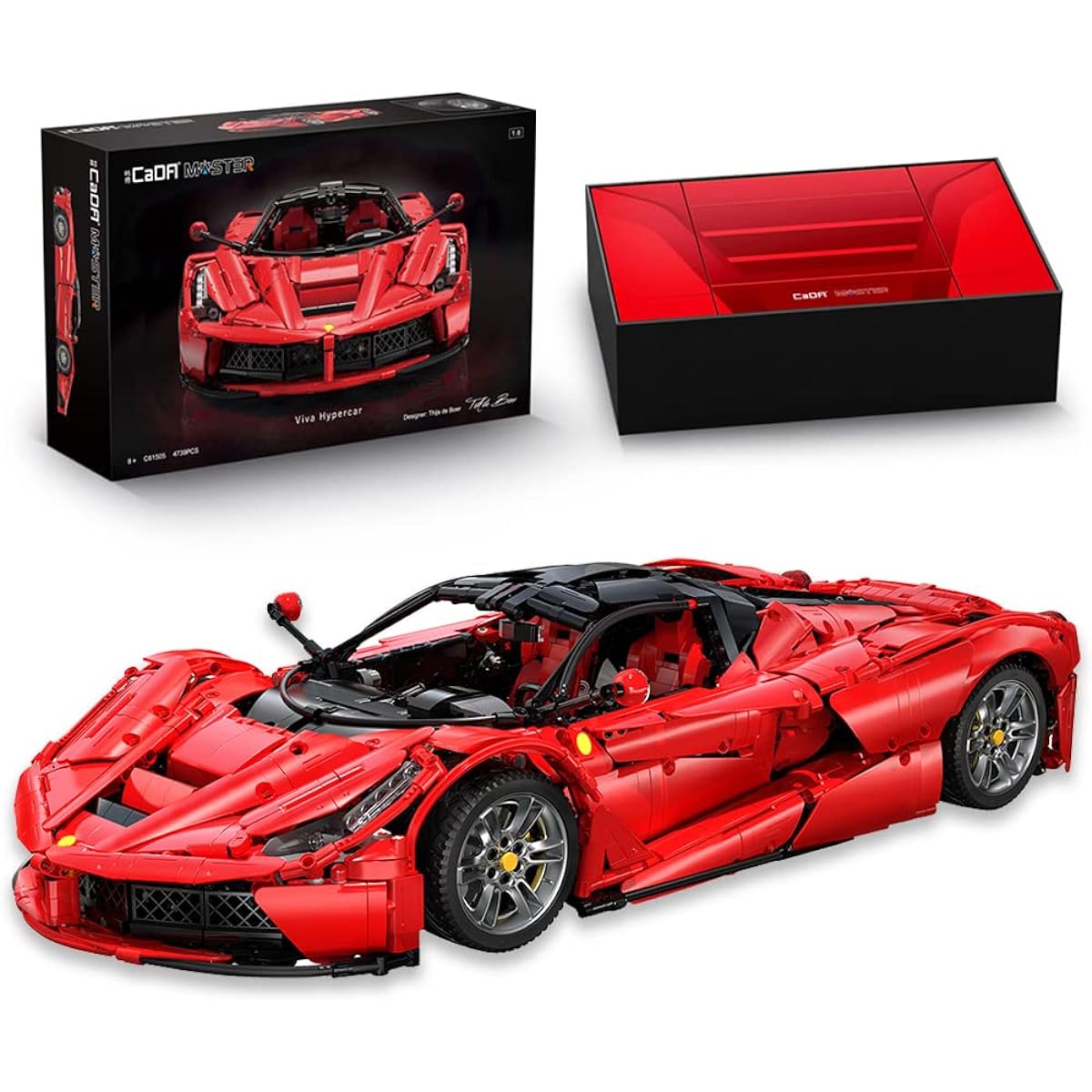 MISINI CADA Master C61505W LaFerrari Supercar Building Kit 4739 Piece MOC Sports Car Building Blocks Set for Adults and Teens 1:8 Hypercar Brick Model Kit Compatible with Lego