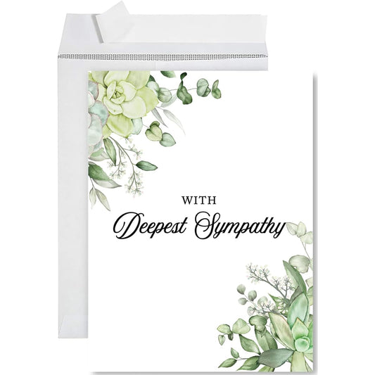 Andaz Press Jumbo Sympathy Cards with Envelopes, Sorry I'm Sorry, Sorry Card for Losing a Pet, Premium Sympathy Cards with Large Blank Space to Send to Family, 8.5" x 11", 1-Pack