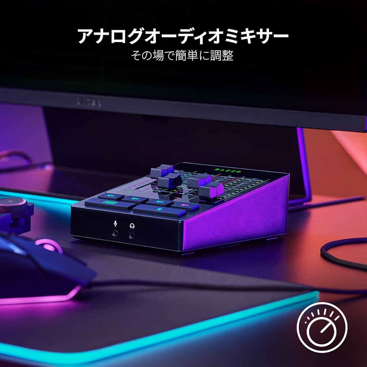 th Mute Button Streaming Distribution Audio Interface 4 Channel Preamp XLR Input USB Connection Plug & Play 2 Ground Loop Isolators Included Equipped with Chroma RGB [Guaranteed by Japanese Authorized Dealer] RZ19-03860100-R3M1 Black 11.5 × 5.5 × 15.5 cm
