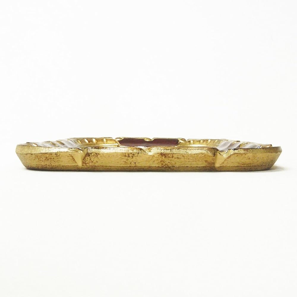 IMA TRADING [Antique style tray made in Italy] Bordeaux & gold 26×19×H2cm 90-1TR1GB