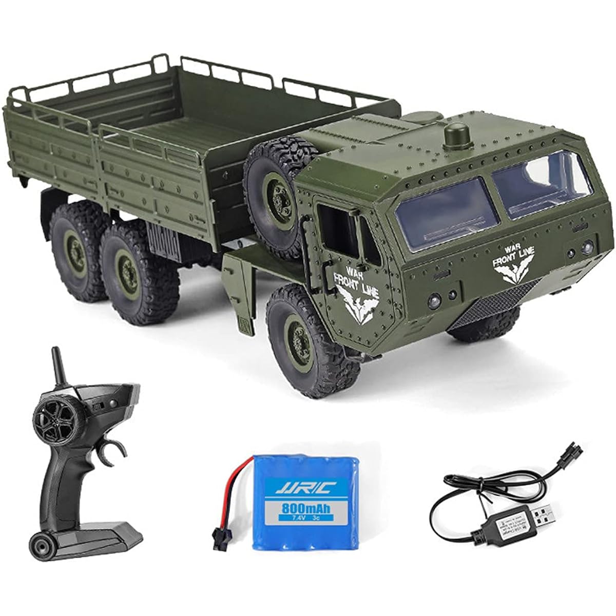 RC Car RC Truck Military Off-Road Car 1:16 RC Car 2.4Ghz RC Military Truck Car Six-Wheel Drive RC Vehicle Toy Gift for Boys Adults and Kids
