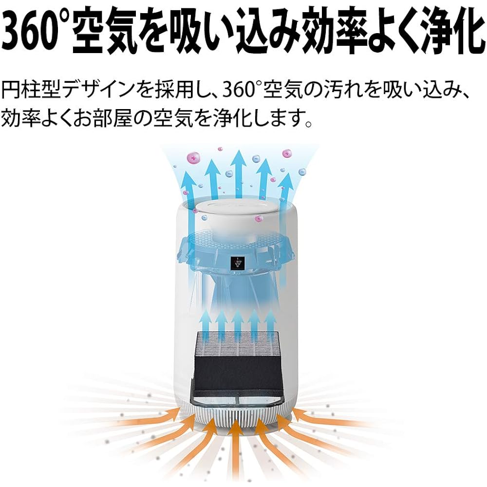 Sharp Plasmacluster 7000 equipped small air purifier 6 tatami personal type FU-PC01-W White