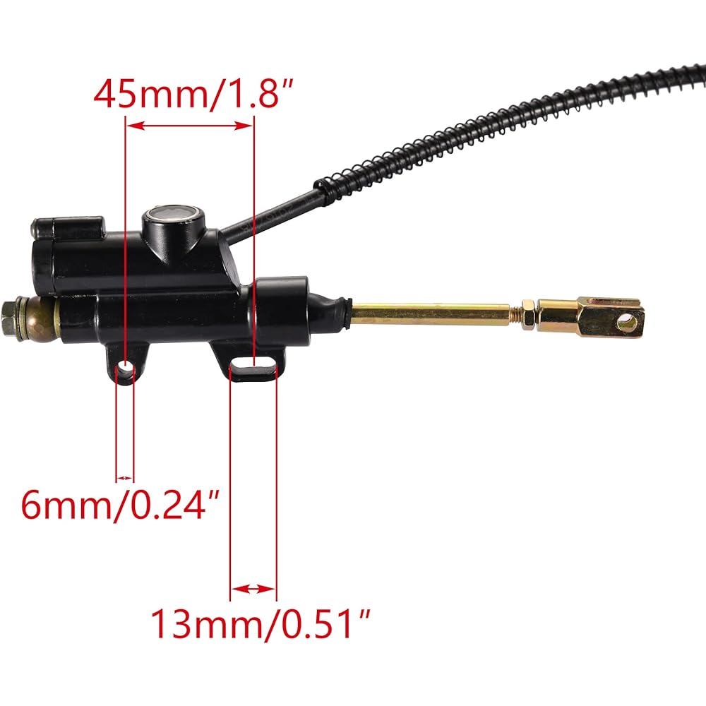 WOOSTAR Rear Brake Master Cylinder Caliper Assembly SSR for 125cc 110cc Pit Dirt Bike Chinese Scooter