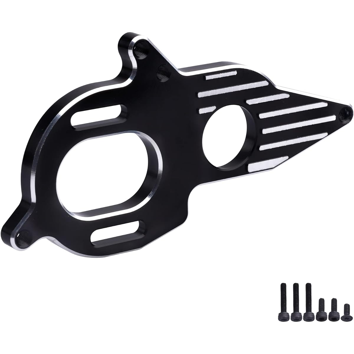 Aluminum Adjustable Motor Mount Plate Adapter 1/10 Arrma Granite Mega Typhon 3S Big Rock 3S Senton 3S Kraton 4S Outcast 4S (Black)