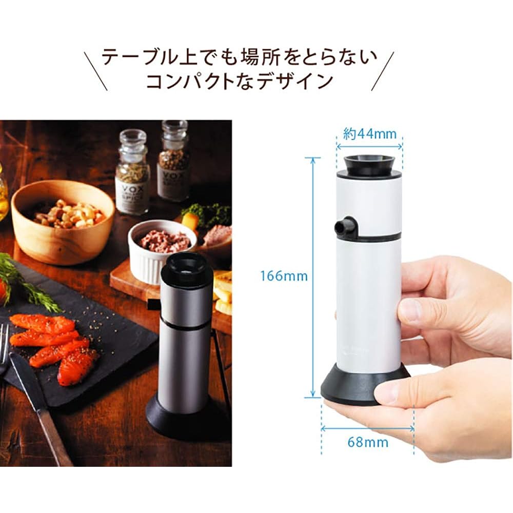 GREEN HOUSE Food Smoker (Smoker) GH-SMKB-SV with 3 Types of Tips, Silver
