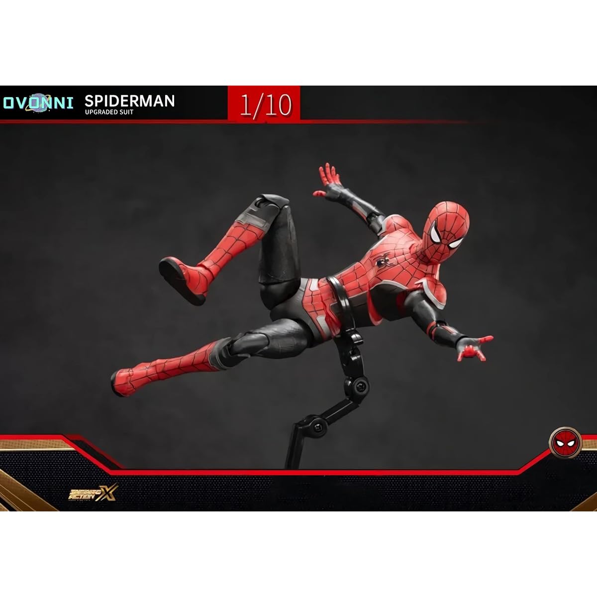 OVONNI 7 Inch No Way Home Spiderman Collectible Action Figure Exquisite Painting 20 Joints Movable Spiderman Toy (1/10 Scale)