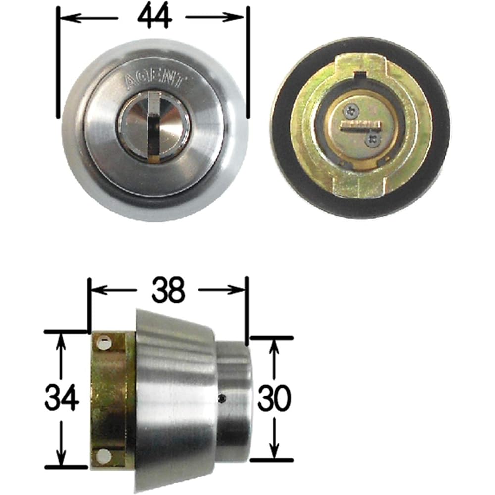 AGENT Dimple Key MIWA Replacement Cylinder with 5 Keys Bronze [Product Number: LS5-LA]