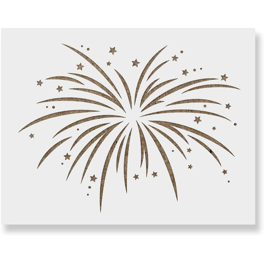 Fireworks Stencils - Reusable Stencils for Painting - Mylar Stencils for Crafts and Decorating