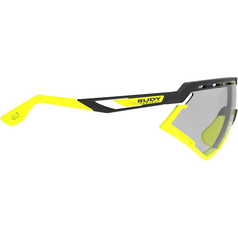 [Rudy Project] Sports Sunglasses DEFENDER Black Matte Frame Bumper Yellow Fluo Impact X ® 2 Dimmable Laser Black Lens SP527806-0002