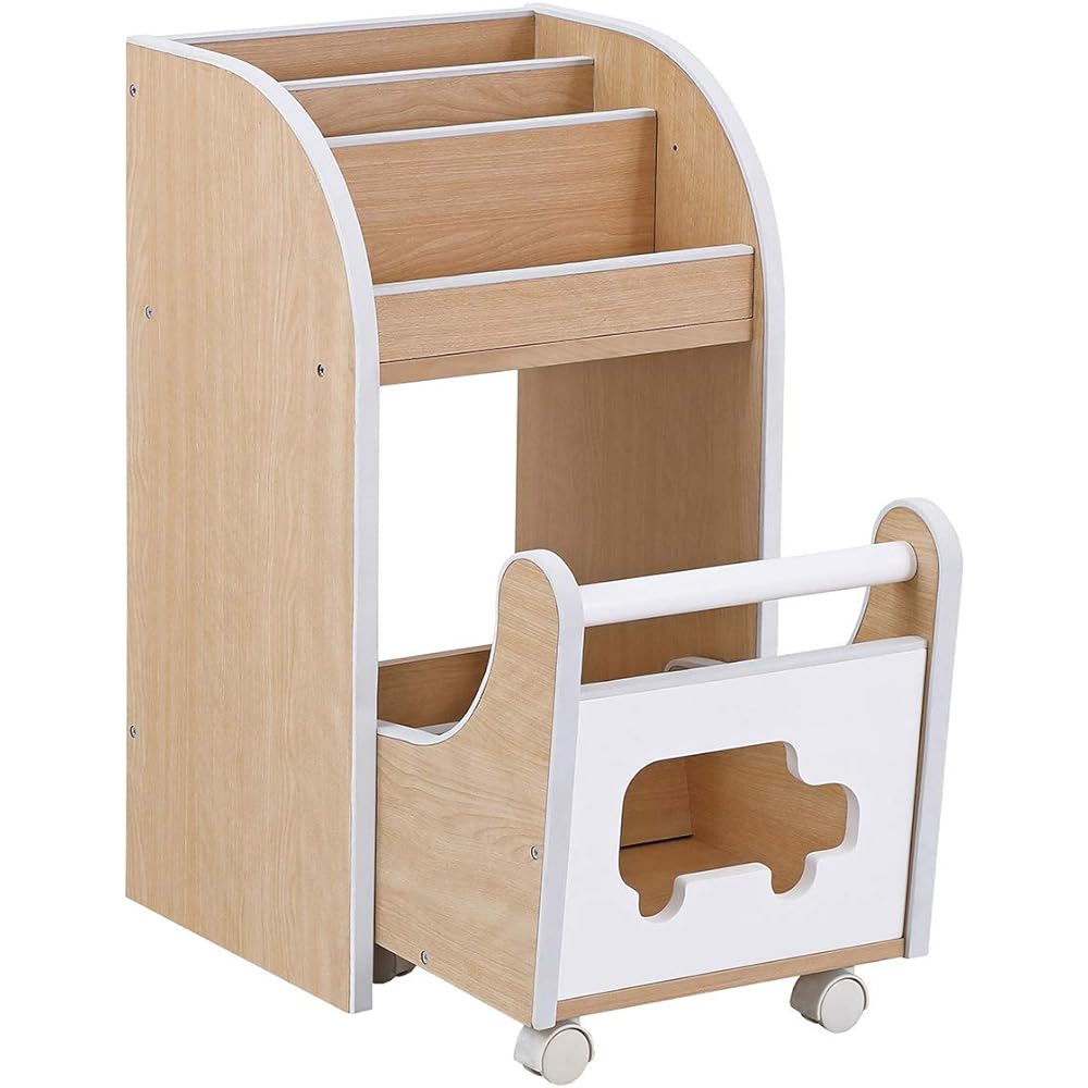 Kuroshio kodomono Toy Box Width 39.5cm Picture Book Shelf White Toy Storage Wooden 032397