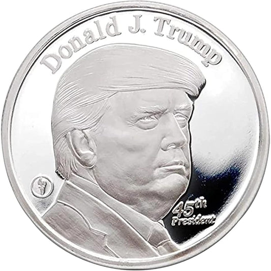 45th President Donald Trump and the White House 1 Troy Ounce Silver Plated Commemorative Medal (Silver)