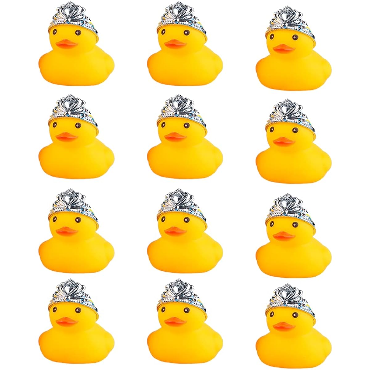 Rubber Duck Bath Duck Toy Toddler Boy Girl Squeaky Float Yellow Duck Bulk Jeep Duck Baby Shower Duck Decorations Party Favors (Duck with Crown)