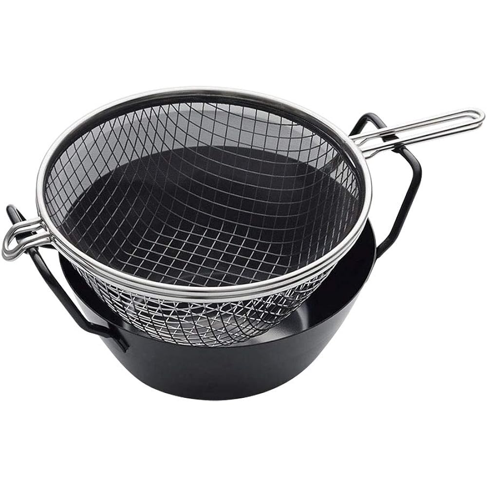 La Base Tsubame Sanjo NEW Iron Deep-Fried Pot 22cm Set Made in Japan la base Yoko Arimoto LB-098