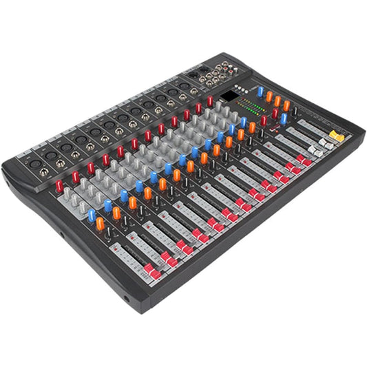 aternee 12 Channel Audio Mixer Sound Mixing Console 48V Analog Mixer DJ Sound Controller for Recording DJ Stage Family KTV Campus Speech Meeting