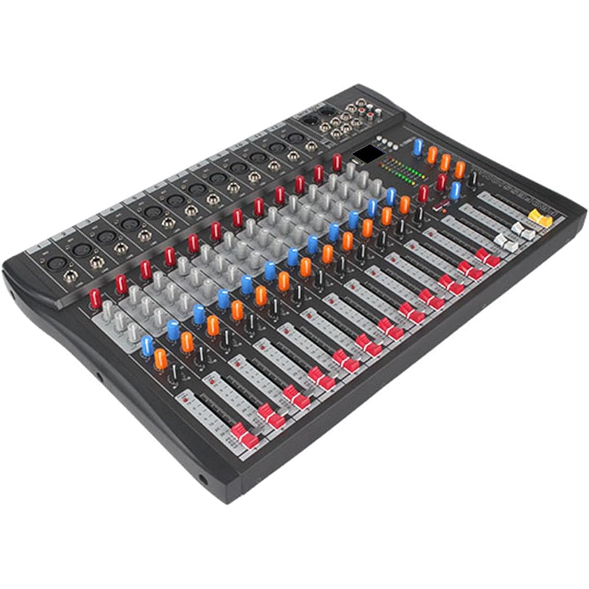 LOL-FUN 12 Channel Audio Mixer DJ Sound Controller USB TRS Input V5.0 48V XLR Jack Karaoke Interface Mixing Board Live Studio Stereo