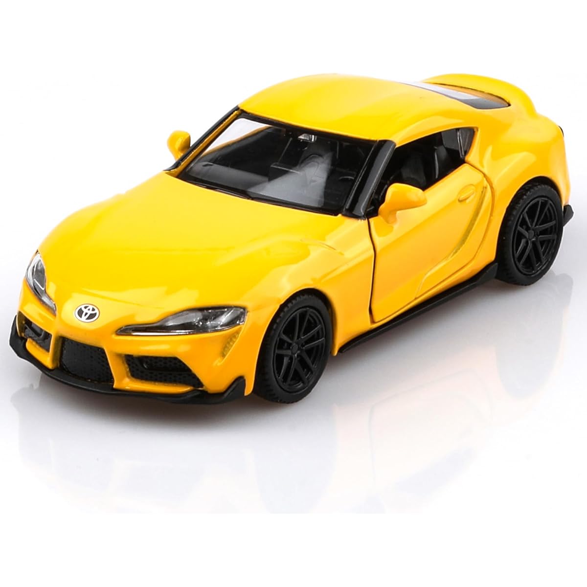 TOKAXI 1/36 Scale Toyota Supra Toy Car Toyota Supra Diecast Car Model Pull Back Toy Car Vehicle Gift for Boys Girls (Yellow)