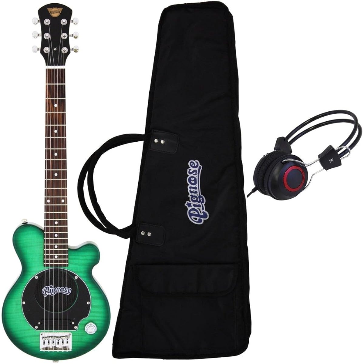 [With headphones] Pignose PGG-200/FM SGR guitar with built-in amplifier