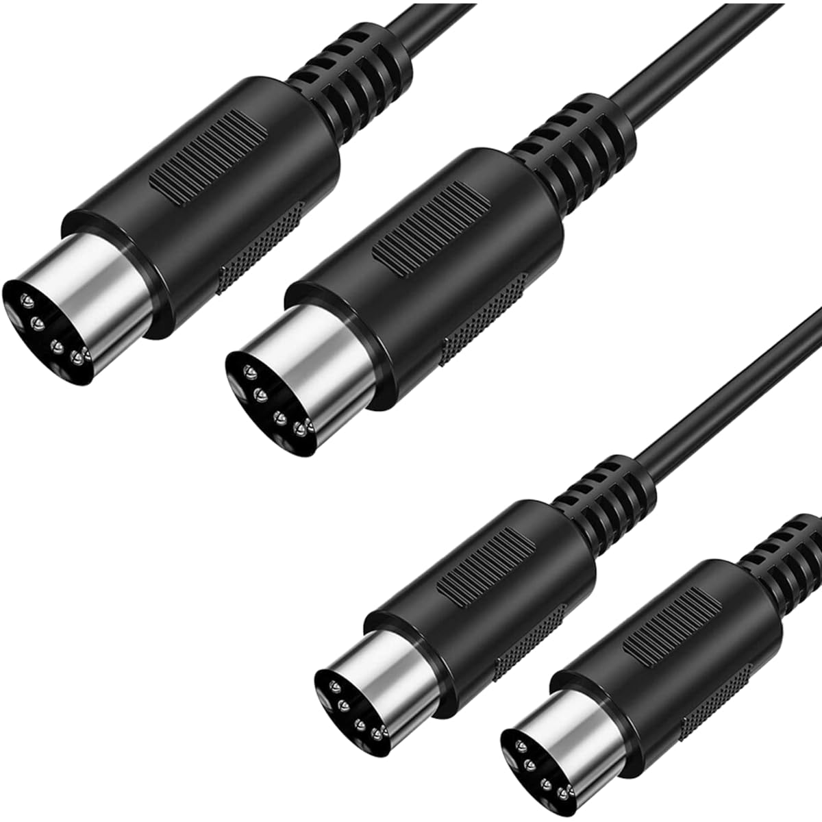 CBUS MIDI Cable 2 Pack 10ft Male to Male 5 Pin MIDI Cable for Keyboard Synthesizer Controller Rack Synth External Sound Card Sampler Drum Machine Workstation Hardware Sequencer