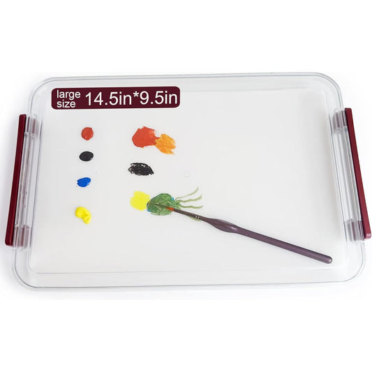 Wet Tray for Miniature Models - 15x9.5x1.6 inch Wet Tray for Acrylic Paints Wet Tray for Painting Miniature Models