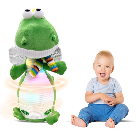 Aoblbiol Dancing Talking Dinosaur Toy, Similar to a Dancing Cactus, Light Up Talking, Repeat Recording, Interactive Baby Dinosaur, Baby Toy for Toddlers (Green Dinosaur)