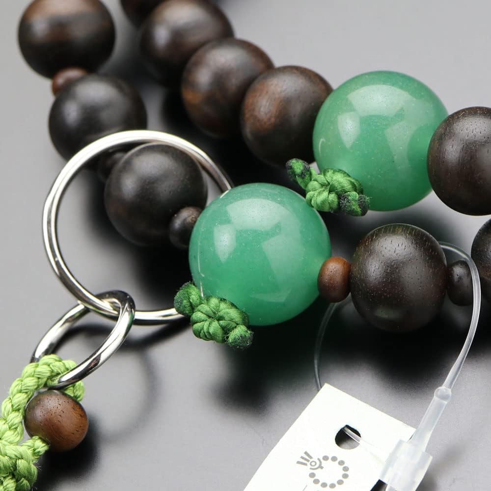 ≪Special Price≫ Nenju.com Jodo Sect Prayer Beads for Men 30,000 Jodo Striped Ebony (Matte) Indian Jade Genuine Silver Ring Sanskrit Tenbo [Regular Prayer Beads Kyoto Prayer Beads Kyoto Indian Jade Aventurine Funeral Funeral Memorial Service Memorial Serv