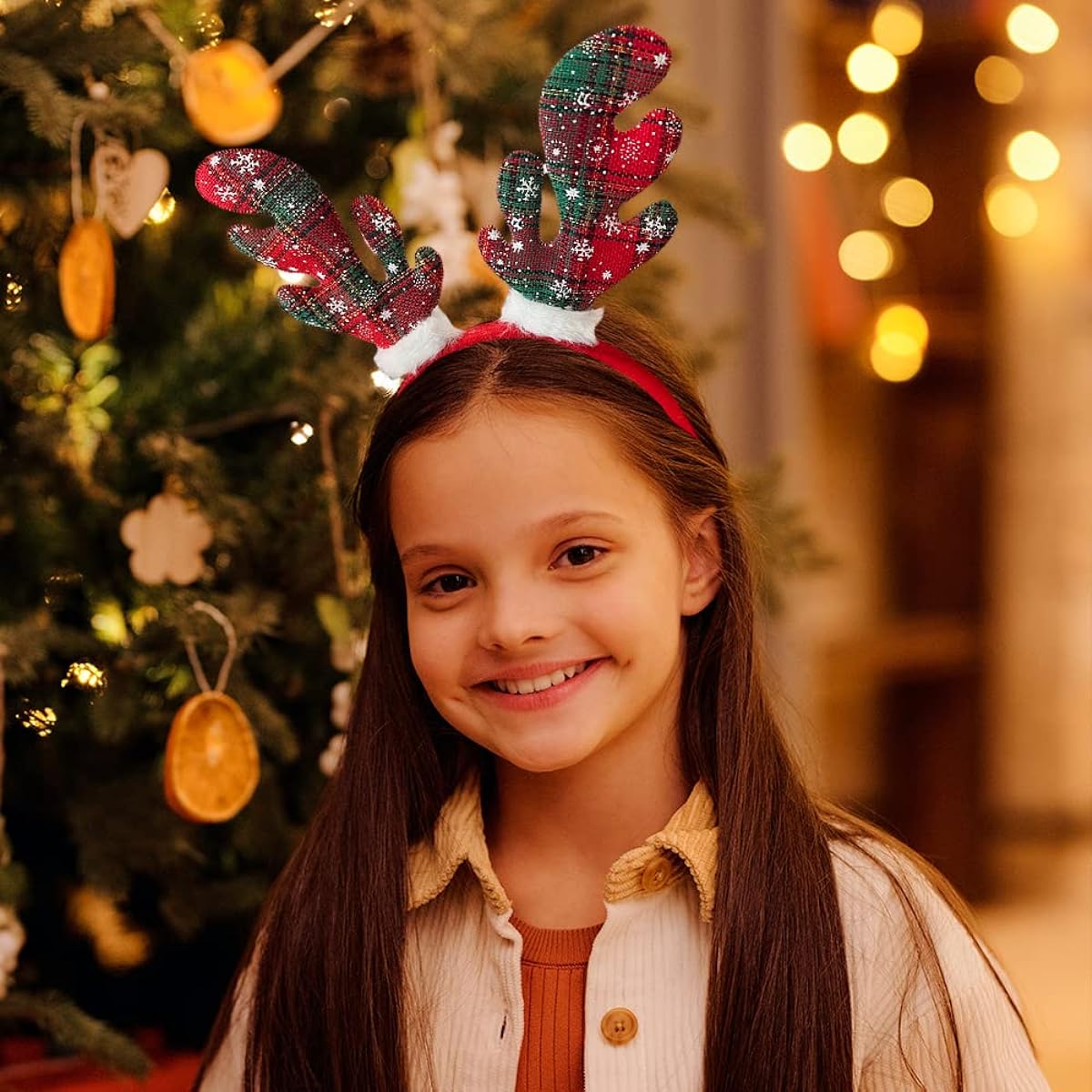 Madison Tyler Christmas Reindeer Antlers with Jingle Bells Headwear | Cute Soft Headband for Christmas Party