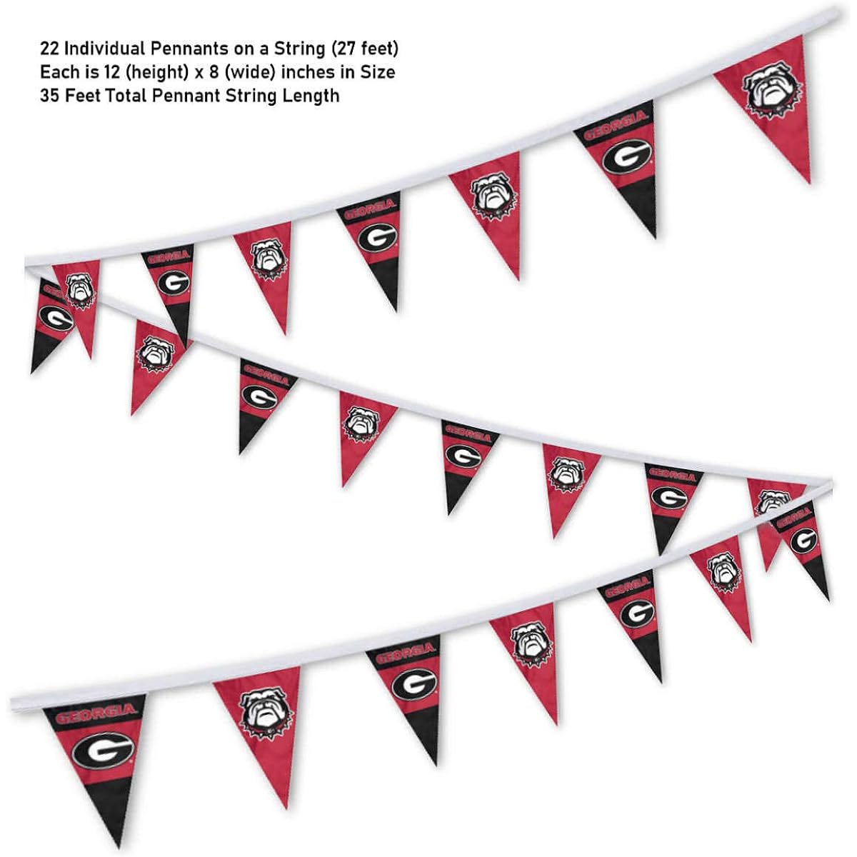 georgia bulldogs pennant string flag
