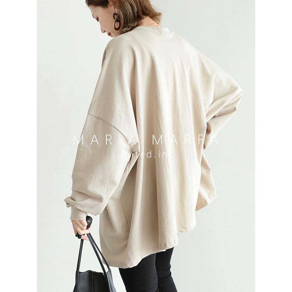 [MARIA MARFA] Women's Sweatshirt, Simple, Plain, Loose, Oversized, 3S-M09