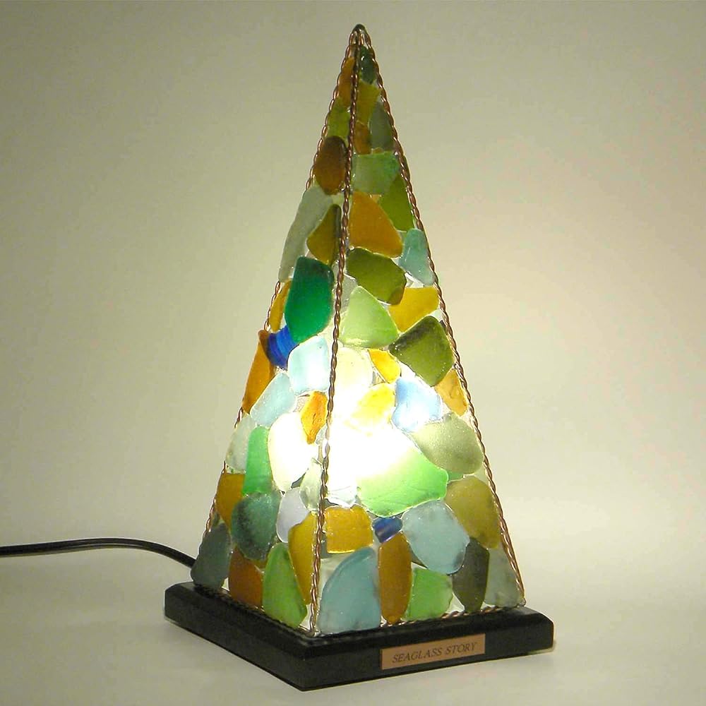 Sea glass pyramid lamp L chic mosaic color