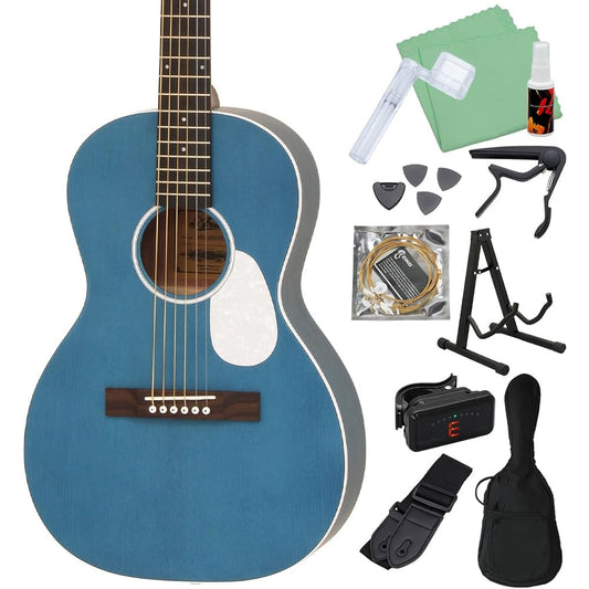 ARIA ARIA-131M UP STCB Acoustic Guitar Beginner 12-piece Set Satin Cobalt Blue Matte Parlor Size Aria
