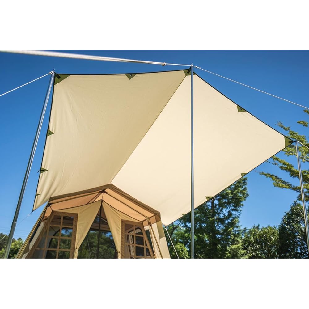 ogawa Camping Outdoor Rectatarp System Tarp T/C 3340 Off White x Dark Brown