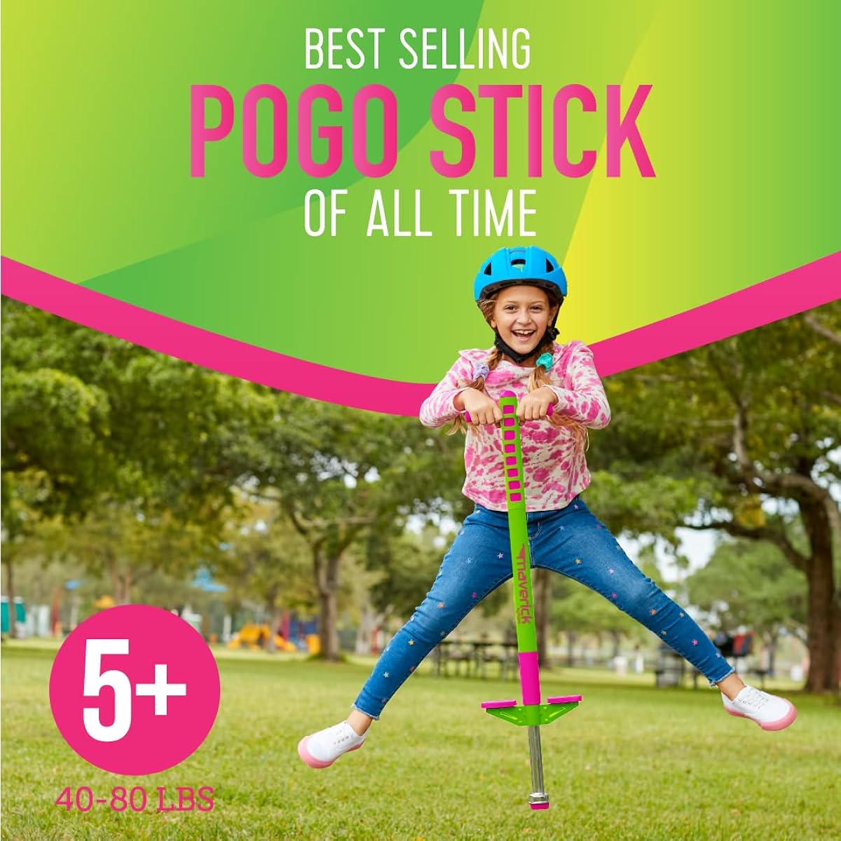 Flybar Limited Edition Foam Maverick Pogo Stick for Kids – 2 New Colors & New Rubber Hand Grips