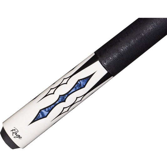 RAGE RG-187 Graphic White Marble Sky Blue and Black Spear Point Cue