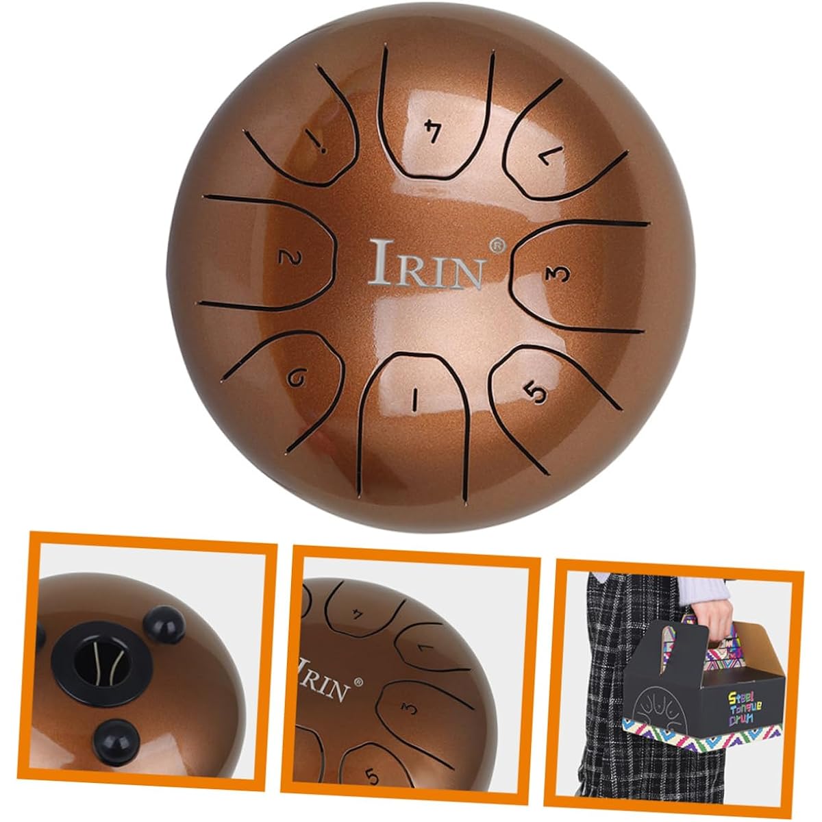 VINTORKY 1 Set Wangyou Drum Ether Drum Portable Drum Beginner Tongue Drum Panda Drum Steel Children's Tongue Drum Handpan Tank Drum Fantastic Drum Set c-key Handpan Drum 6 Note Ha