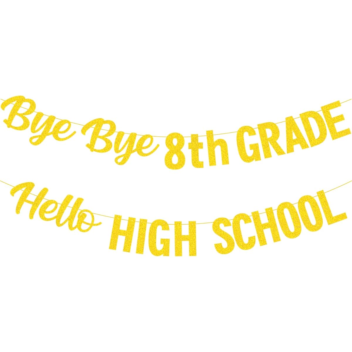 Bye Bye 8th Grade Hello High School Banner 8th Grade Graduation Banner 8th Grade Graduation Decorations 2023 Boys Girls 8th Grade Graduation Party Supplies 2023