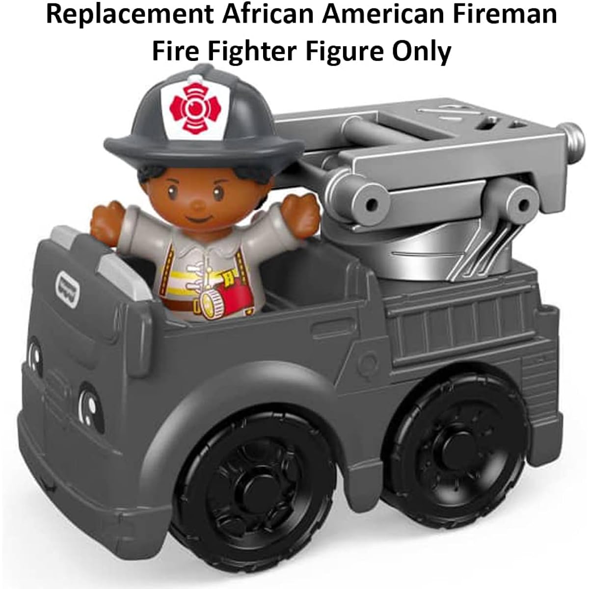 Fisher-Price Little People to The Rescue Fire Truck Playset - Replacement Part for GGT34 African American Firefighter Firefighter Figure - Compatible with Other Playsets
