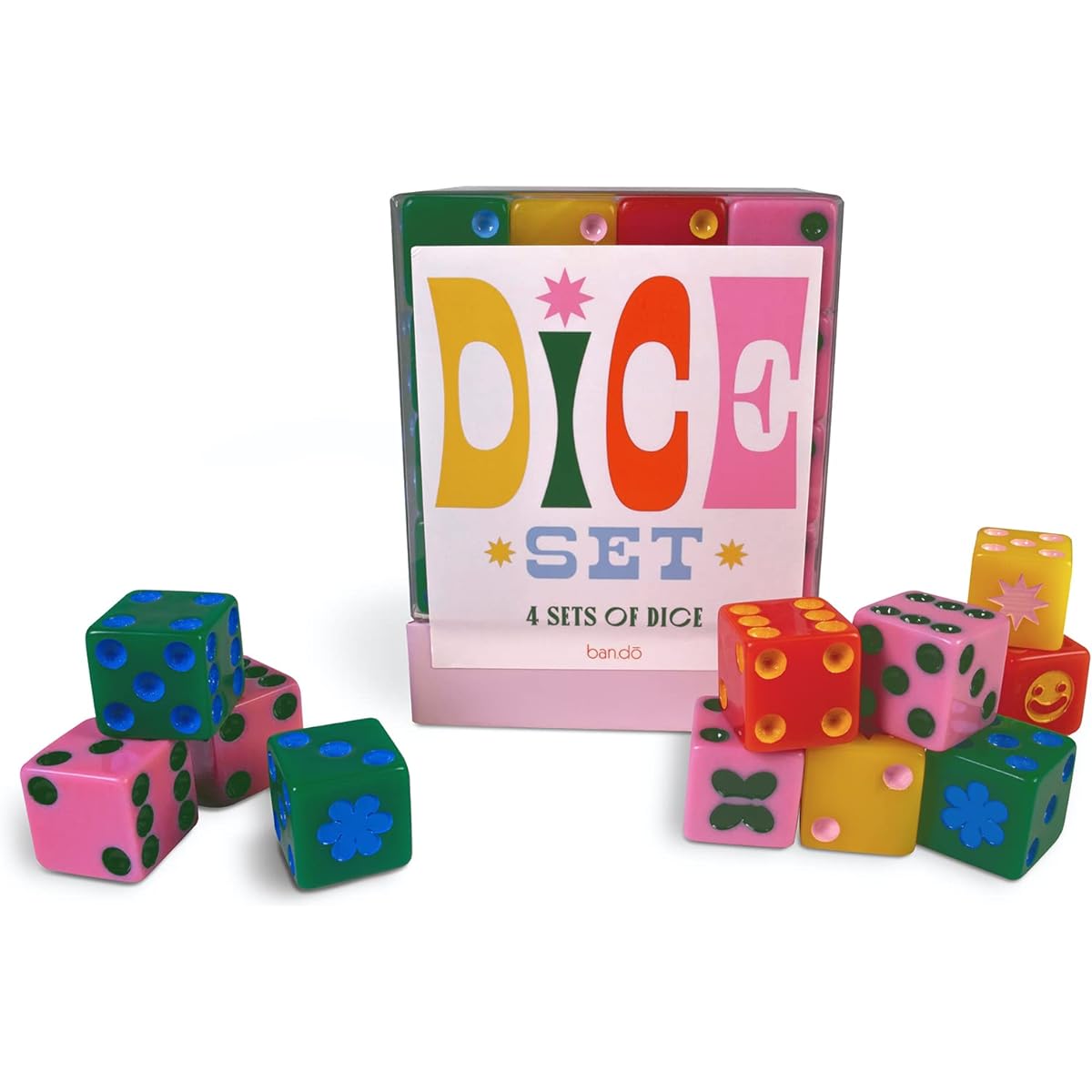 ban.do Game Night! 48 Piece Dice Set 4 Colored Dice Standard Dice for Board Games and Card Games
