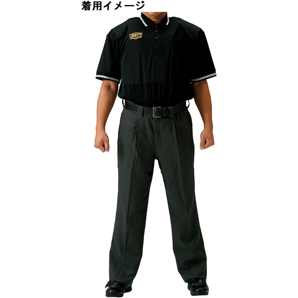 ZETT Baseball Umpire Boys League Official Short Sleeve Umpire Polo Shirt Black (1900) BPU50BL