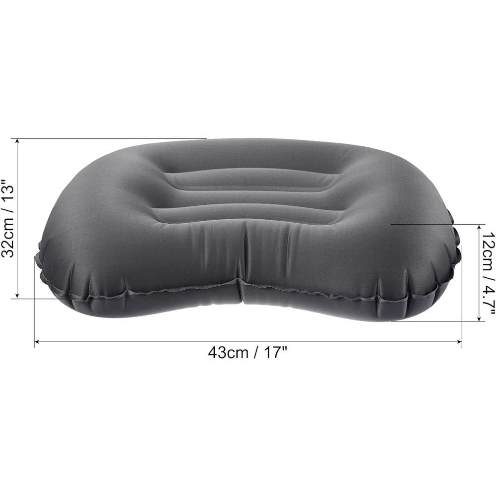 PATIKIL Inflatable Pillow Large 43 x 32 cm Ultralight Camping Travel Pillow Desk Rest Cushion Sleeping Pillow for Hiking Backpacking Office Gray