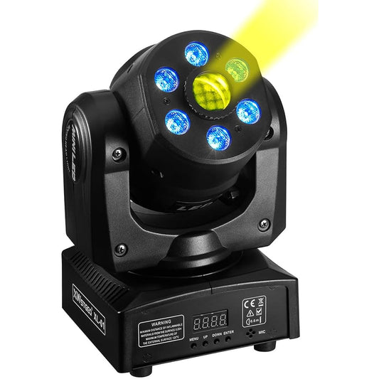 XWSTGEQ Spot Moving Headlight - 120W 8 Gobos 7 Colors Prism Split Color LED Color Scheme 15 Channels DMX 512 Sound Activated Perfect for DJ Stage Party Concert Wedding