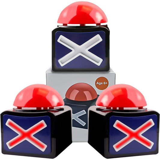 Talent Show Snatcher Competition Snatcher Sounding Squeeze Box - Game Answer Buzzer - Game Show Buzzer - Lights and Sound Trivia Quiz with Got Talent Buzzer (3 Pack)