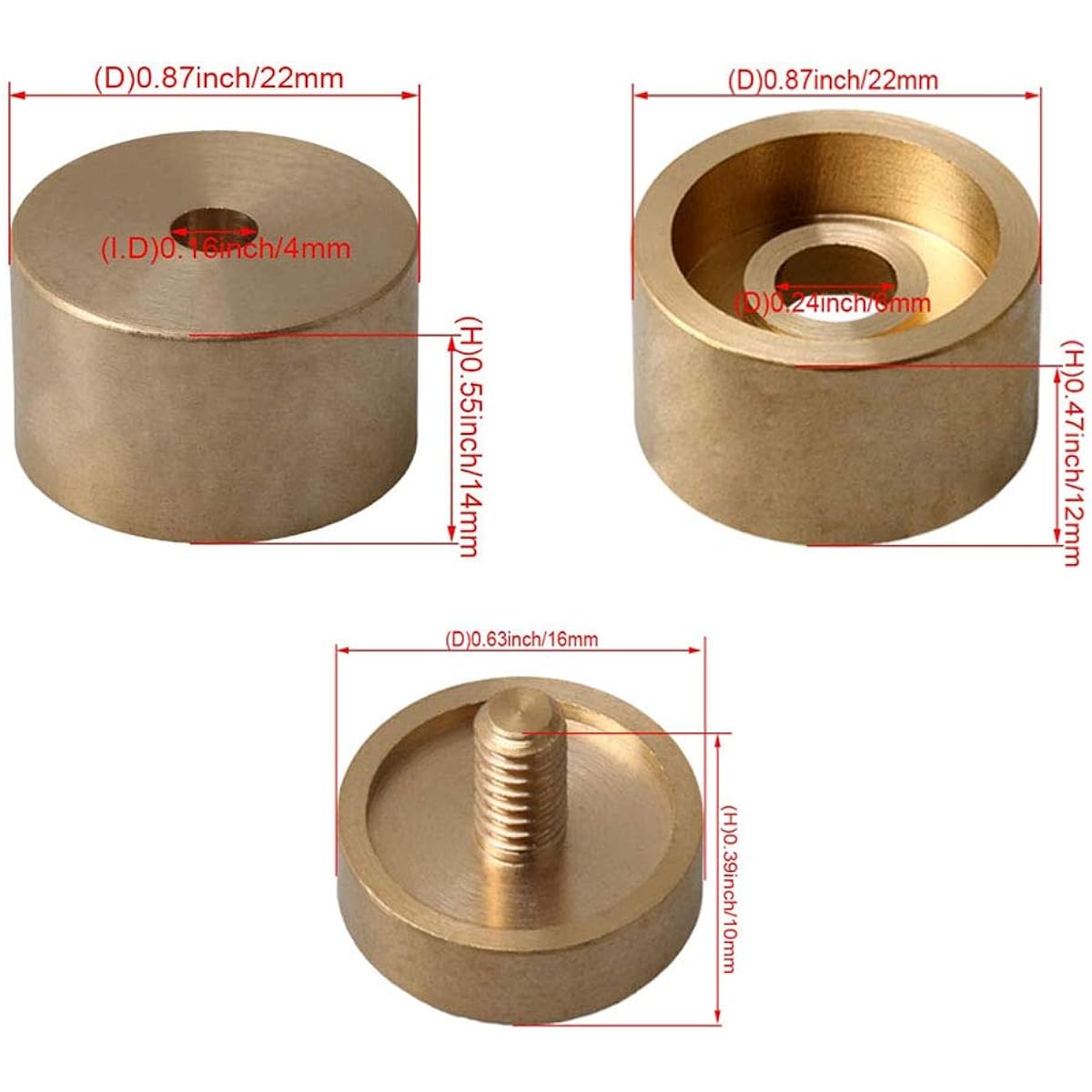 Jiayouy 9pcs Trumpet Valve Finger Button Valve Cap Screw Trumpet Repair Parts Gold