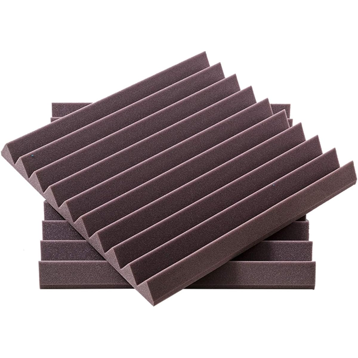 Studio Acoustic Panel, Striped Square Sound Absorbing Cotton Office Meeting Room Soundproofing Foam Panel Size: 50 x 50 x 50 cm (Black) (Brown)