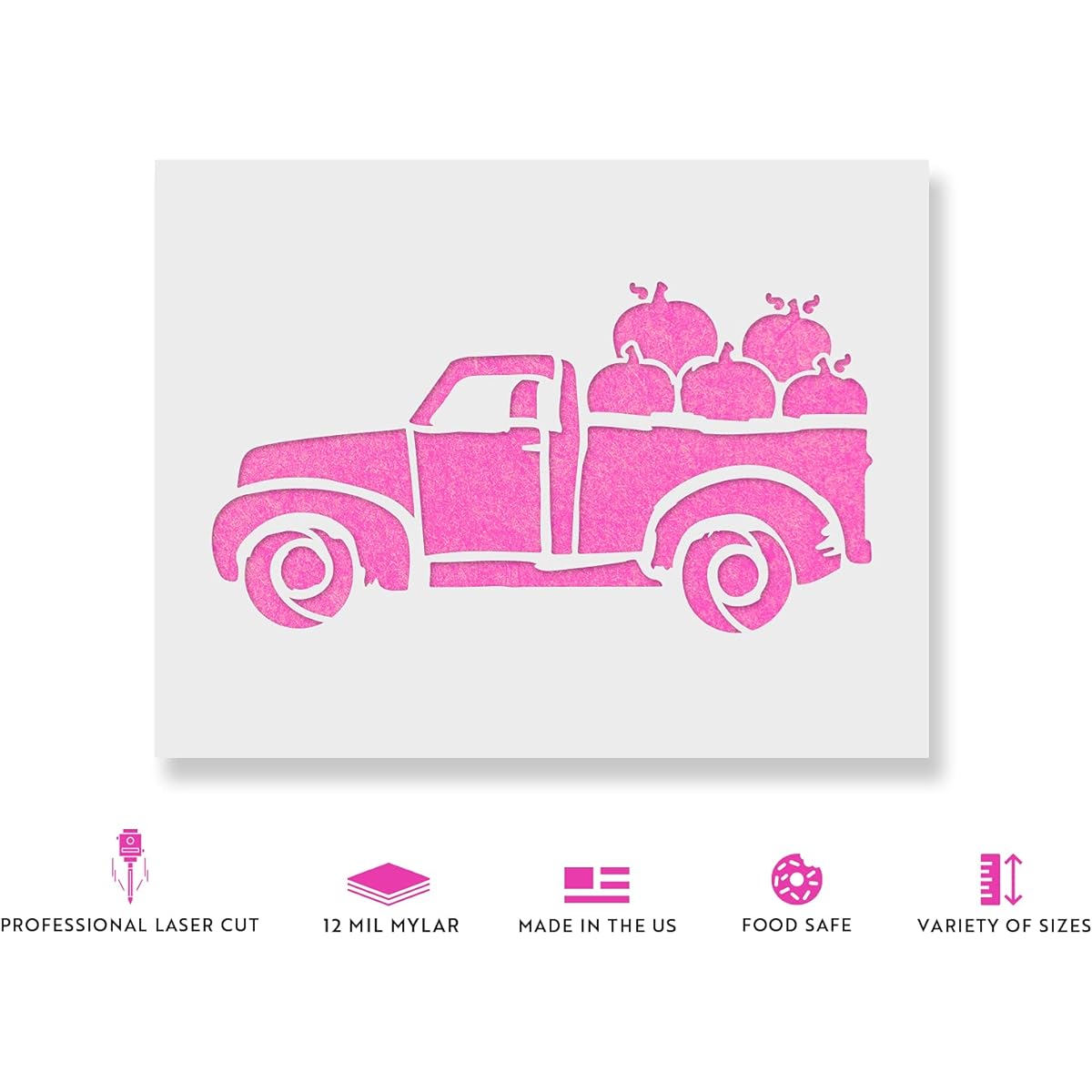 Thanksgiving Truck Stencil Template for Walls and Crafts Reusable Stencils for Painting Small & Large Sizes