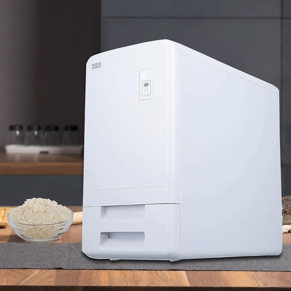 KOEDA Cold Rice Jar, Large Capacity, Rice Stocker, Rice Jar, 11KG, for Refrigerator, Electronic Smart Constant Temperature, Storing Rice Refrigerated, Sealed Rice Jar, Rechargeable, Ultra-Long Flight, Moisture Prevention, Oxidation Prevention, Easy Opera